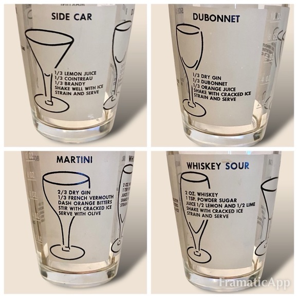 Vintage Cocktail Shaker Frosted Glass Art Deco Red & Black MCM Bar Retro AS IS - Picture 6 of 11